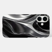 Flüssiger Chrom-Fluss – Abstrakte Metallische Text Case-Mate iPhone Hülle (Rückseite (Horizontal))