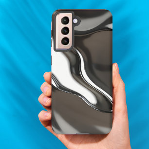 Flüssiger Chrome-Fluss Abstrakte Metalloptik Samsung Galaxy Hülle
