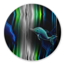 Flüssiger Erschütterungs-Delphin-NeonKeramik-Griff