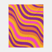 Flüssiger fließender Groovy Streifen Y2K Muster Fleecedecke (Vorderseite)