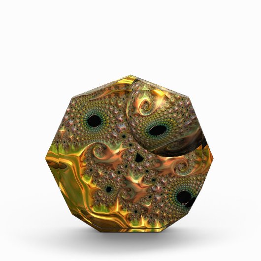 Flüssiger Gold-Fraktal-Traum Fotoblock (Vorderseite)