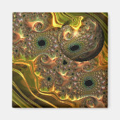 Flüssiger Gold-Fraktal-Traum Magnet (Vorne)