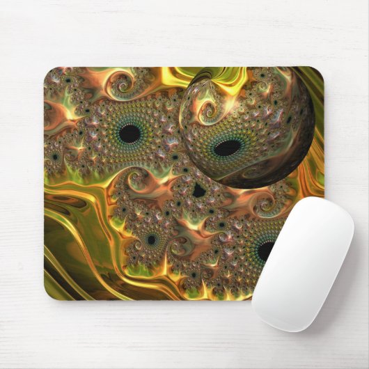 Flüssiger Gold-Fraktal-Traum Mousepad (Mit Mouse)