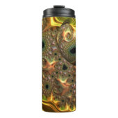 Flüssiger Gold-Fraktal-Traum Thermosbecher (Vorderseite)
