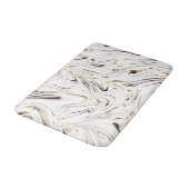 Flüssiger Gold Silver Black Marble #1 Badematte (Schrägansicht)