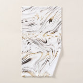 Flüssiger Gold Silver Black Marble #1 Badhandtuch Set (Handtuch)