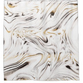 Flüssiger Gold Silver Black Marble #1 Duschvorhang (Vorderseite)