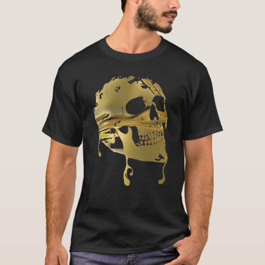Flüssiger Goldbratenfett-Schädel T-Shirt (Vorderseite)