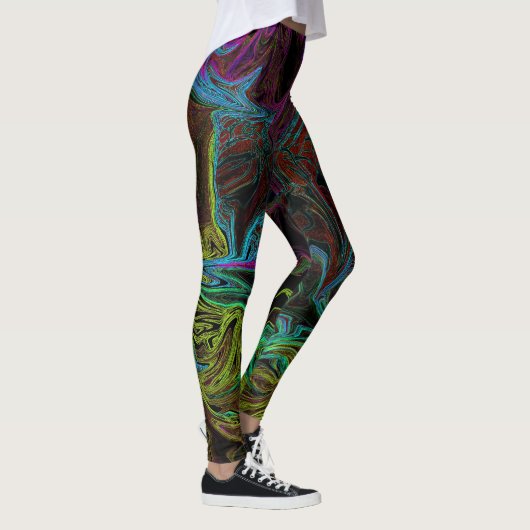 Flüssiger Graffiti-Glühen Leggings (Rechts)