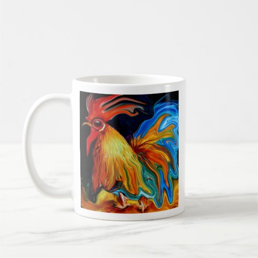 flüssiger Hahn, flüssiger Hahn Kaffeetasse (Links)