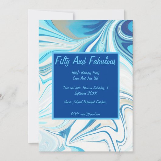 Flüssiger Marmor, 50 Jahre alt und herrlich zum Ge Einladung (Vorderseite)