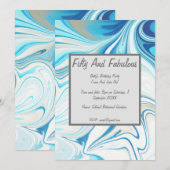 Flüssiger Marmor, 50 Jahre alt und herrlich zum Ge Einladung (Vorne/Hinten)