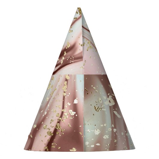 Flüssiger Marmor: abstrakter Hintergrund, vergolde Partyhütchen (Rückseite)