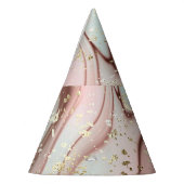 Flüssiger Marmor: abstrakter Hintergrund, vergolde Partyhütchen (Links)