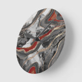 Flüssiger Marmor Agate Glitzer Glam #13 Imitats Gl Runde Wanduhr (Winkel)