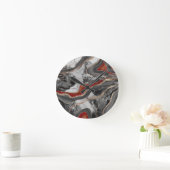 Flüssiger Marmor Agate Glitzer Glam #13 Imitats Gl Runde Wanduhr (Zuhause)