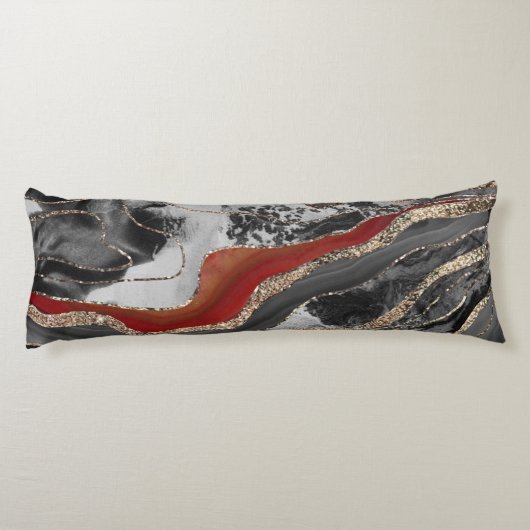 Flüssiger Marmor Agate Glitzer Glam #13 Imitats Gl Seitenschläferkissen (Rückseite)