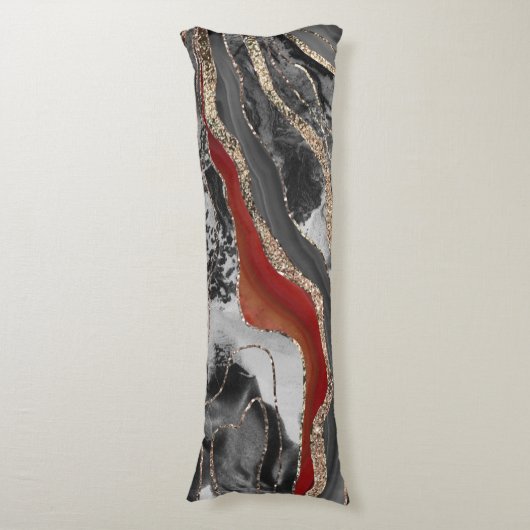 Flüssiger Marmor Agate Glitzer Glam #13 Imitats Gl Seitenschläferkissen (Vorderseite Vertikal)