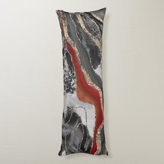 Flüssiger Marmor Agate Glitzer Glam #13 Imitats Gl Seitenschläferkissen (Rückseite (Vertikal))