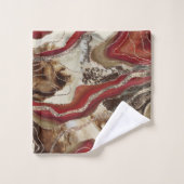 Flüssiger Marmor Agate Glitzer Glam #2 Badhandtuch Set (Waschlappen)