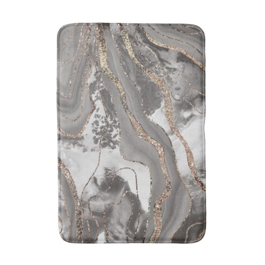 Flüssiger Marmor Agate Glitzer Glam #4 (Imitats Gl Badematte (Vorderseite Vertikal)