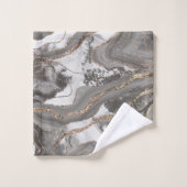 Flüssiger Marmor Agate Glitzer Glam #4 (Imitats Gl Badhandtuch Set (Waschlappen)