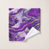 Flüssiger Marmor Agate Glitzer Glam #9 (Imitats Gl Badhandtuch Set (Waschlappen)