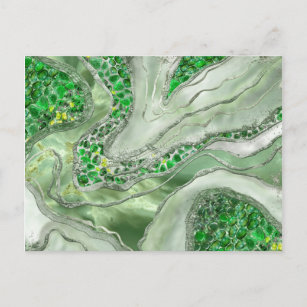 Flüssiger Marmor - Edelsteine-Jade Postkarte