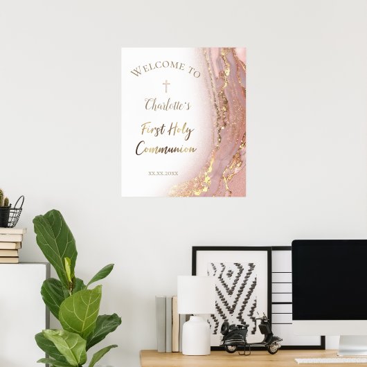 flüssiger Marmor | Erstes Begrüßungszeichen der Ko Poster (Heimbüro)