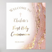 flüssiger Marmor | Erstes Begrüßungszeichen der Ko Poster (Vorne)