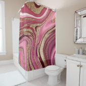 Flüssiger Marmor: Goldrot Abstrakt. Duschvorhang (Beispiel)