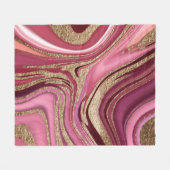 Flüssiger Marmor: Goldrot Abstrakt. Fleecedecke (Vorderseite (Horizontal))