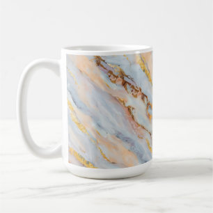 Flüssiger Marmor in Grau-, Pfirsich- und Goldtönen Kaffeetasse
