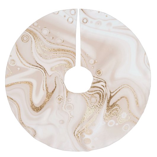 Flüssiger Marmor: künstlerischer Goldrausch Polyester Weihnachtsbaumdecke (Vorderseite)