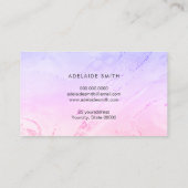 flüssiger Marmor lila rosa gelb Visitenkarte (Rückseite)