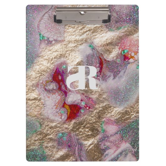 Flüssiger Marmor Paint Mix Moderne moderne Mit Mon Klemmbrett (Vorderseite)