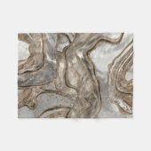 Flüssiger Marmor - Perle und Gold Fleecedecke (Vorderseite (Horizontal))
