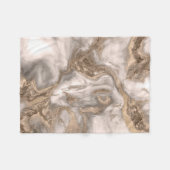 Flüssiger Marmor - Perle und Gold Fleecedecke (Vorderseite (Horizontal))