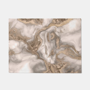 Flüssiger Marmor - Perle und Gold Fußmatte