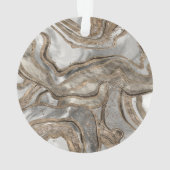 Flüssiger Marmor - Perle und Gold Ornament (Rückseite)