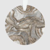 Flüssiger Marmor - Perle und Gold Ornament (Vorderseite)