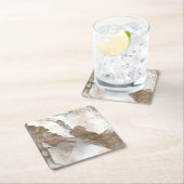 Flüssiger Marmor - Perle und Gold Rechteckiger Pappuntersetzer (Vor Ort)