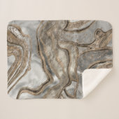 Flüssiger Marmor - Perle und Gold Sherpadecke (Vorderseite (Horizontal))