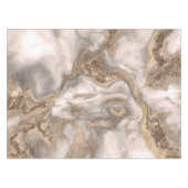 Flüssiger Marmor - Perle und Gold Tischdecke (Vorderseite (Horizontal))