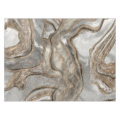 Flüssiger Marmor - Perle und Gold Tischdecke (Vorderseite (Horizontal))
