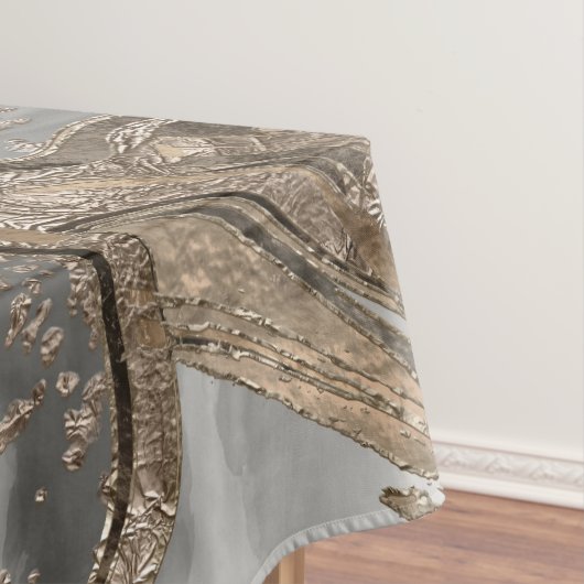 Flüssiger Marmor - Perle und Gold Tischdecke (Beispiel)