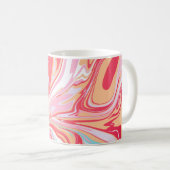 Flüssiger Marmor: rosa Epoxy Art Trend Kaffeetasse (VorderseiteRechts)