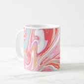 Flüssiger Marmor: rosa Epoxy Art Trend Kaffeetasse (Vorderseite Links)