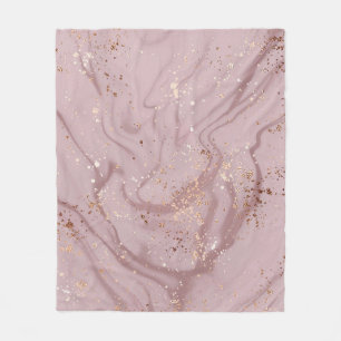 Flüssiger Marmor: Rose Gold Artistry. Fleecedecke
