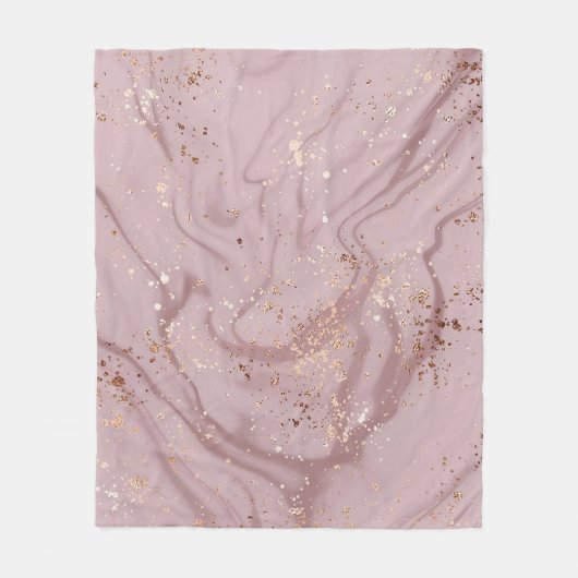 Flüssiger Marmor: Rose Gold Artistry. Fleecedecke (Vorderseite)